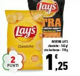 Conad Superstore Patatine cassiche - 145 g xtra barbecue - 110g offerta