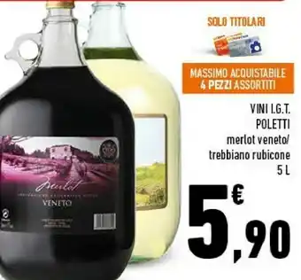 Conad Superstore Poletti merlot veneto igt 5000 ml offerta