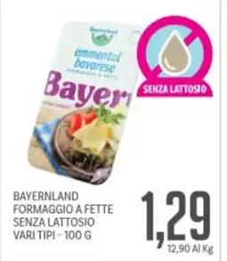 Supermercati Piccolo Bayernland formaggio a fette senza lattosio offerta
