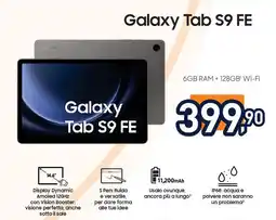 Unieuro SAMSUNG Galaxy Tab S9 FE offerta