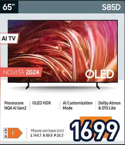 Unieuro SAMSUNG 65" S85D offerta