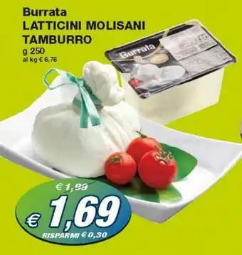Prix Quality Latticini Molisani Tamburro Burrata 250g offerta