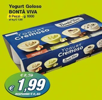Prix Quality Bontà Viva Yogurt Goloso 8 Pezzi 1000g offerta
