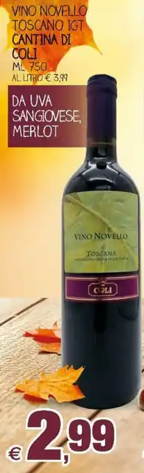 Prix Quality Cantina di Coli Vino Novello Toscano IGT 750ml offerta
