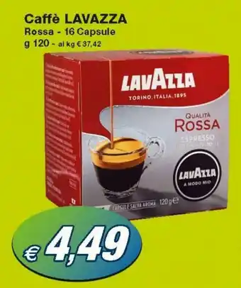 Prix Quality Lavazza Caffè 16 Capsule 120g offerta