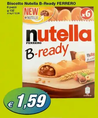 Ferrero B-Ready Biscotto Nutella 6 pezzi 132g