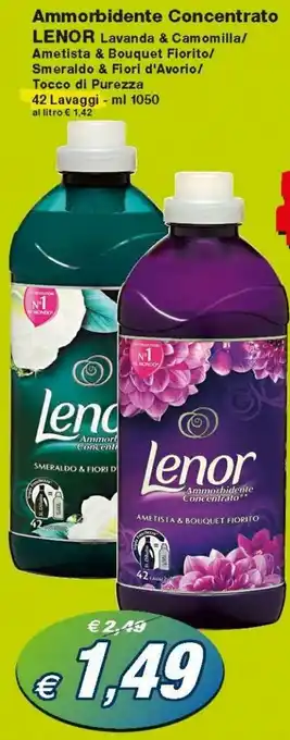 Prix Quality Lenor Ammorbidente Concentrato 42 lavaggi 1050ml offerta