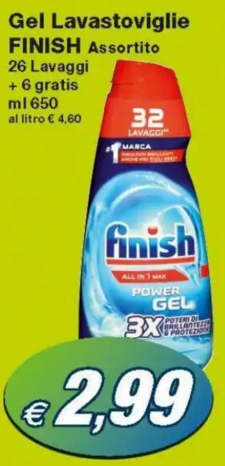 Prix Quality Finish Gel Lavastoviglie 26 lavaggi + 6 gratis 650ml offerta