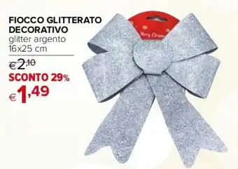 Fiocco Glitterato Decorativo 16x25 cm