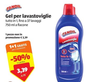 ALDI Tandil Gel per Lavastoviglie 750 ml offerta