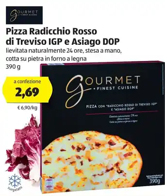 ALDI Gourmet Finest Cuisine Pizza Radicchio Rosso di Treviso IGP e Asiago DOP 390 g offerta