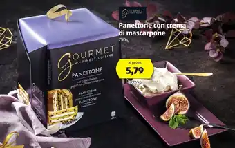 ALDI Gourmet Finest Cuisine Panettone con Crema di Mascarpone 750 g offerta