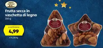 ALDI Happy Harvest Frutta Secca in Vaschetta di Legno 350 g offerta