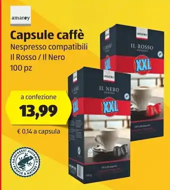 ALDI Amaroy Capsule Caffè 100 pz offerta
