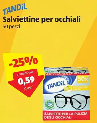 ALDI Tandil Salviettine per Occhiali 50 pezzi offerta