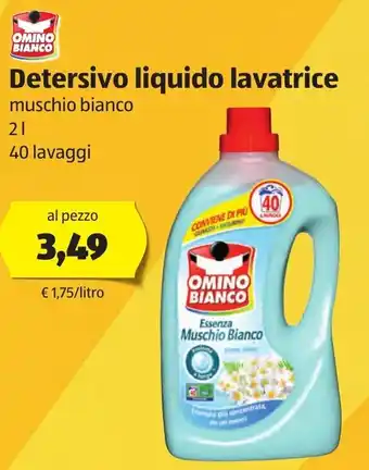 ALDI Omino Bianco Detersivo Liquido Lavatrice 2 l 40 lavaggi offerta