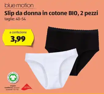 ALDI Blu Motion Slip da donna in Cotone BIO, 2 pezzi offerta