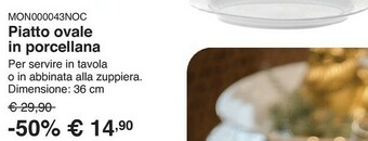 Kasanova Piatto ovale in porcellana, da 36 cm offerta