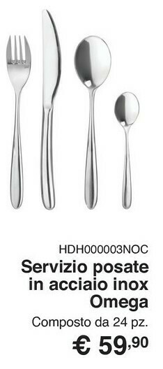 Kasanova Set posate omega da 24 pezzi, in acciaio inox offerta