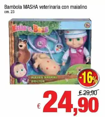 Bambola Masha Veterinaria con Maialino 23 cm