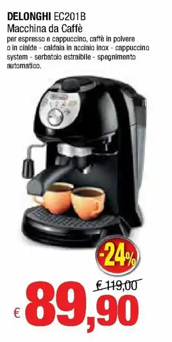 Famila DeLonghi EC201B Macchina da Caffè offerta