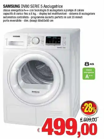 Famila Samsung DV80 Serie 5 Asciugatrice offerta