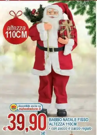 MD Discount Babbo natale fisso altezza 110cm offerta