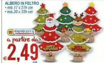 MD Discount Albero in feltro offerta