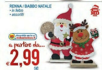 MD Discount Renna babbo natale offerta