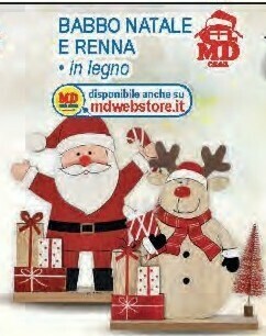 MD Discount Babbo natale e renna in legno offerta