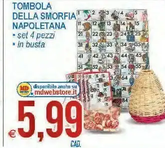 Tombola della smorfia napoletana set 4 pezzi