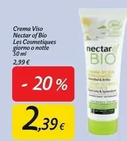 Carrefour Market Les cosmetiques crema viso nectar of bio giorno o notte offerta