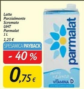Carrefour Market Latte parzialmente scremato uht 1000 g(ml) offerta