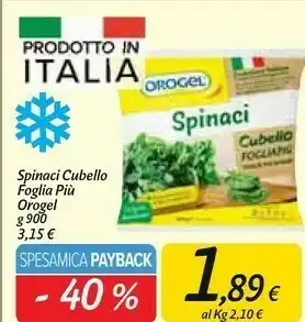 Carrefour Market Spinaci cubello foglia piu 900 g offerta