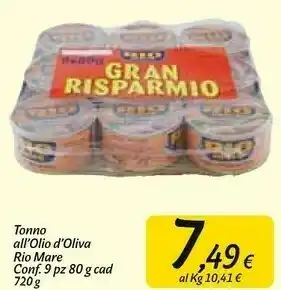 Carrefour Market Tonno all'olio d'oliva gran risparmio offerta
