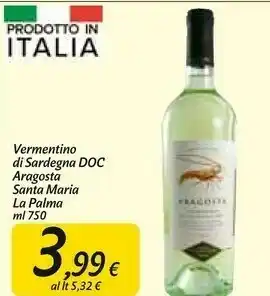 Carrefour Market Santa maria la palma - vermentino di sardegna aragosta 750 g(ml) offerta
