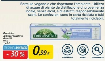 Carrefour Market Dentifricio antica erboristeria offerta