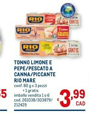 Metro Tonno pescato a canna offerta