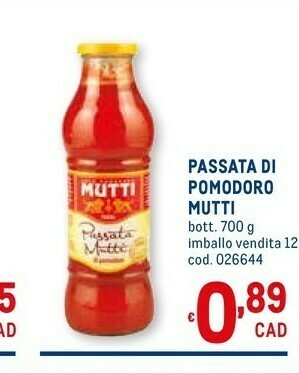 Metro Passata di pomodoro 700 g(ml) offerta