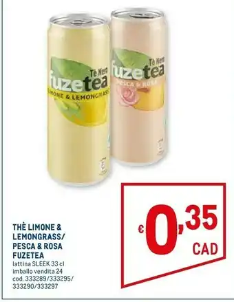 Metro Limone con una nota di lemongrass lattina 330 g(ml) offerta
