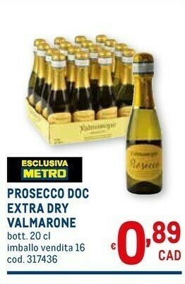 Metro Valmarone prosecco doc extra dry offerta