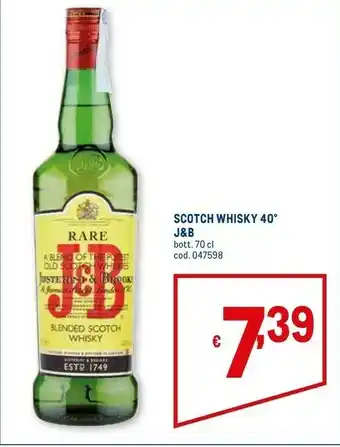 Metro J&b scotch whisky offerta