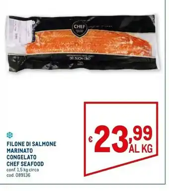 Metro Chef seafood filone di salmone marinato congelato offerta