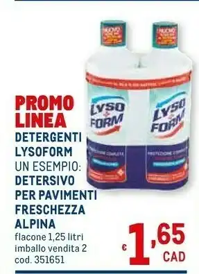 Metro Detersivo per pavimenti freschezza alpina offerta