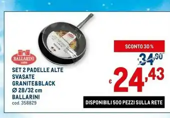 Set 2 padelle alte svasate