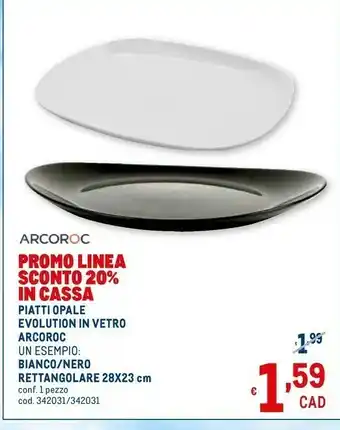 Metro Piatti opale evolution in vetro offerta