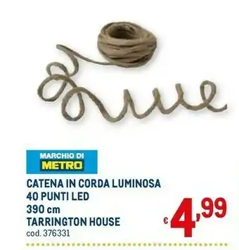 Marchio di metro catena in corda luminosa