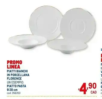 Metro Florence piatti bianchi in porcellana offerta