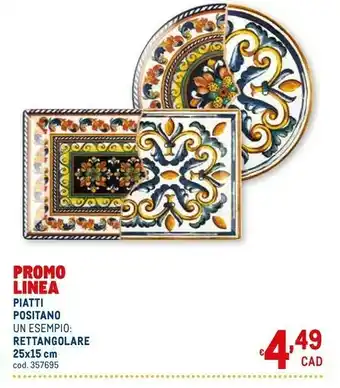 Metro Promo linea piatti positano offerta