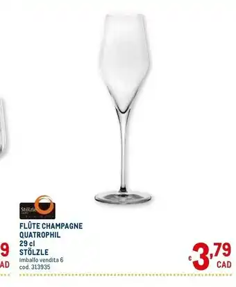 Metro Flute champagne quatrophil offerta